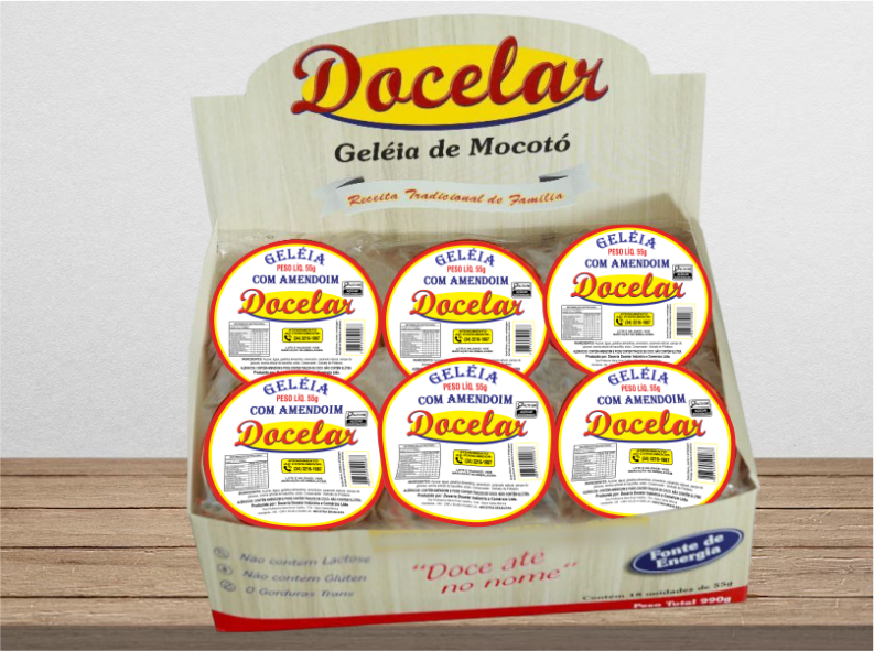 Display com 18 Unidades de Geleia com Amendoim 55g